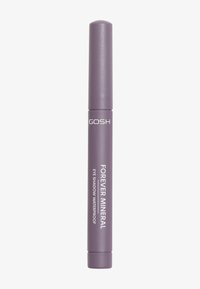 Fioletowy wodoodporny eyeliner w formie kredki o gładkim wykończeniu. Na korpusie znajduje się nazwa marki oraz typ produktu wydrukowane białym tekstem.