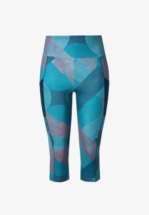 Ulla Popken, QUICK DRY CROPPED GEOMETRIC PRINT LEGGINGS - Leggings - dark petrol
