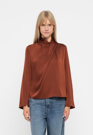 JDYROCKY HIGH NECK  - Blouse - cherry mahogany