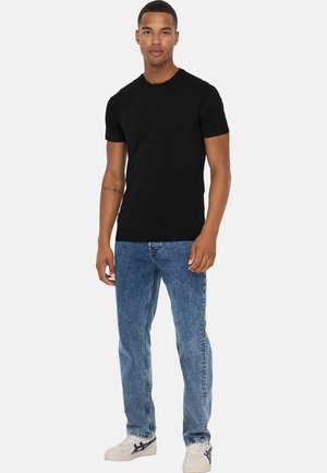Only & Sons, ONLY & SONS PACK 4 - Basic T-shirt - schwarz weiß