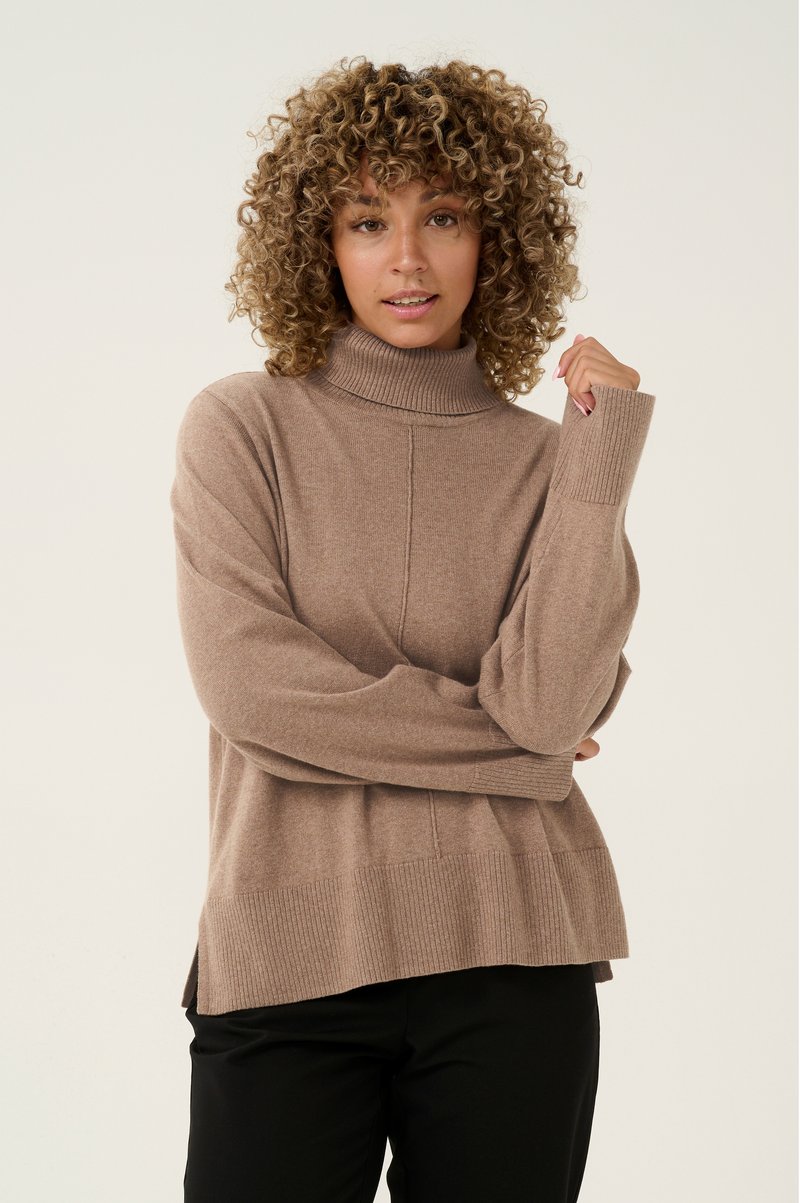 Cream ANVA ROLLNECK - Pulover - portabella melange