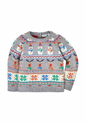 REGULAR FIT - CHRISTMAS FAIR ISLE PATTERN - Stickad tröja - grey