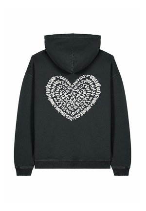 CORAZON BACK EMBROIDERY UNISEX VINTAGE  - Hoodie - black denim