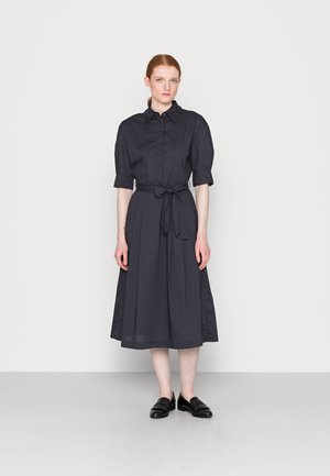 DRESS SHIRT STYLE BELTED WAIST - Day dress - deep sky