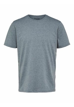 Selected Homme SLHASPEN O NECK TEE - Tricou basic - medium grey melange