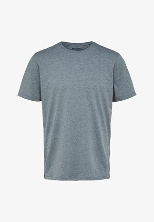Selected Homme SLHASPEN O NECK TEE - T-shirts basic - medium grey melange