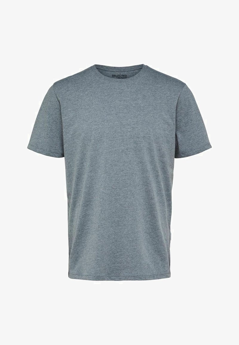 Selected Homme SLHASPEN O NECK TEE - Βασικό μπλουζάκι - medium grey melange