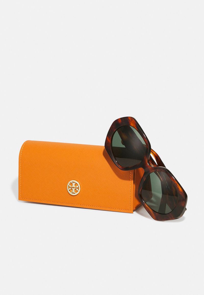 Tory Burch Orange Textured Sunglass Case with Tortoiseshell Shades Tory Burch Large Orange Sunglass Case + Bundle with eSHADES  main image 4