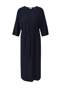 s.Oliver PLISSIERTES MIT BINDEGÜRTEL - Jerseykleid - navy