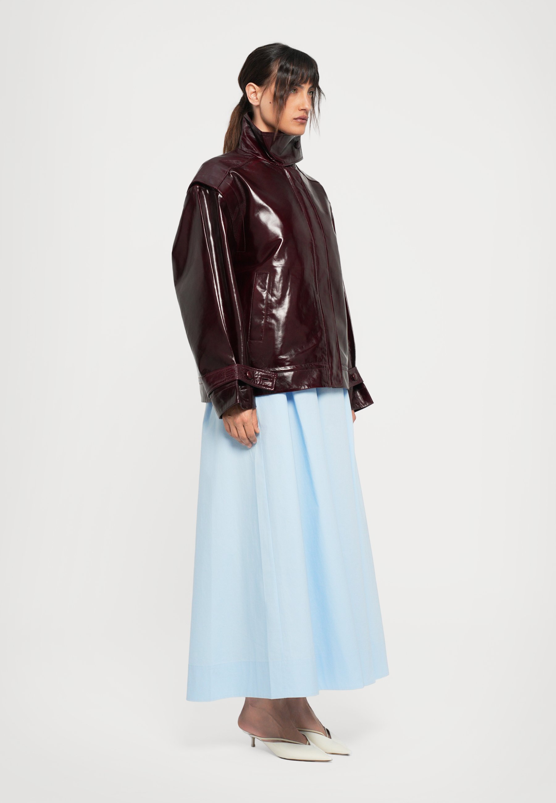 REMAIN OVERSIZE JACKET - Leather jacket - zinfandel/bordeaux