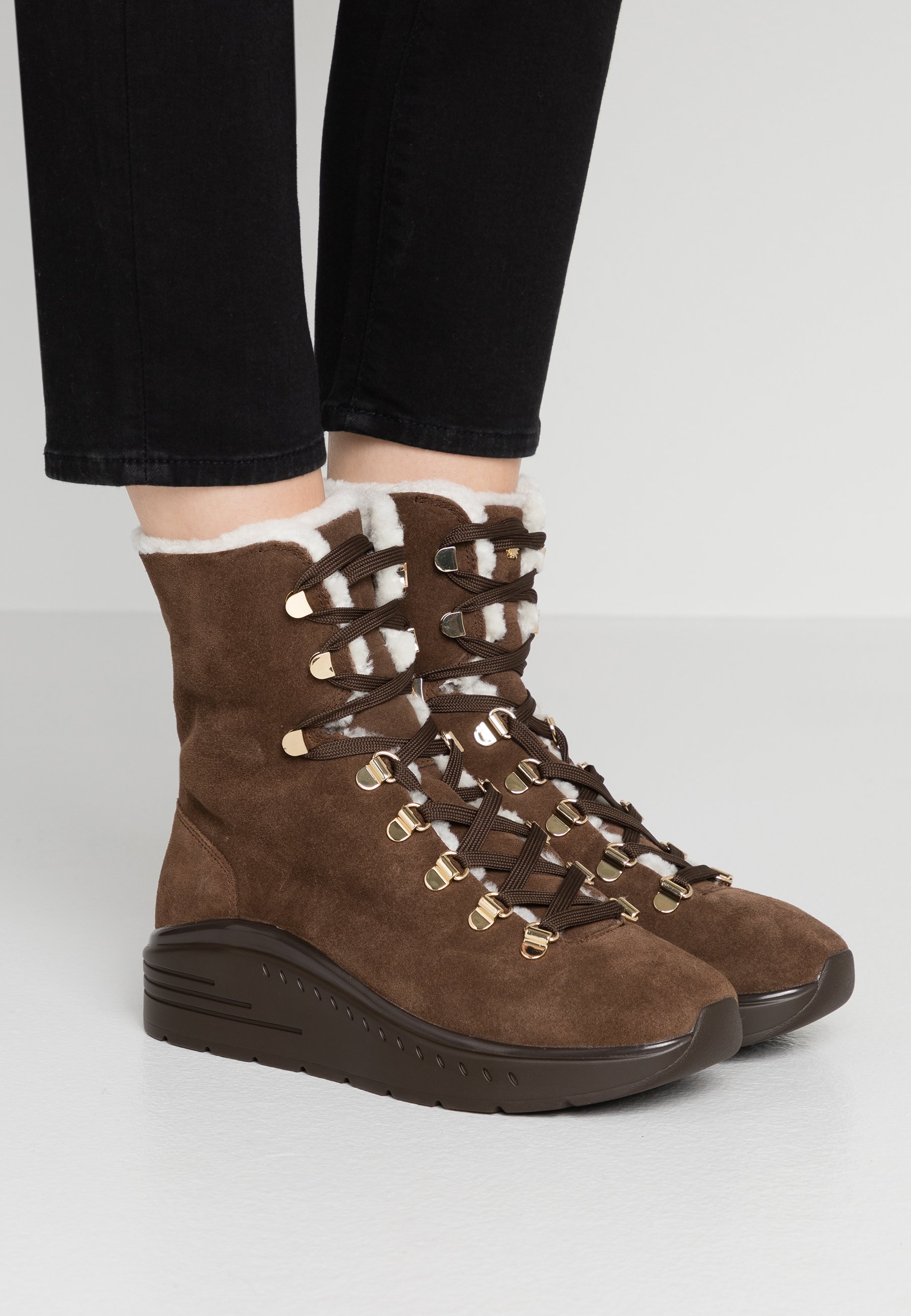 stuart weitzman suede lace up ankle boots