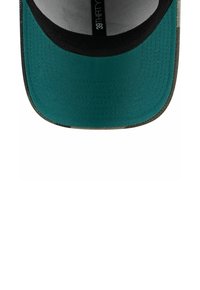 Casquette de baseball bleu-vert avec une visière courbée, des accents noirs et un dessous gris. Présente un logo "39THIRTY" sur la bande int érieure. Tissu durable.