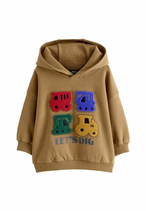 REGULAR FIT - LONG SLEEVE APPLIQUE - Hoodie - rust brown