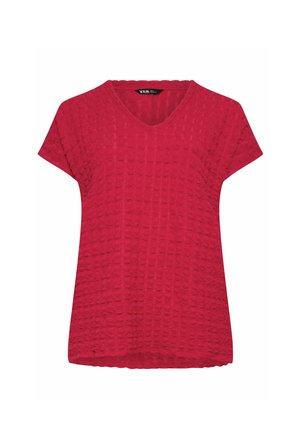Yours Clothing, BUBBLE TEXTURED T-SHIRT - T-shirt con stampa - red