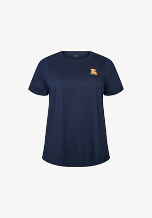 Zizzi, T-Shirt print - blau