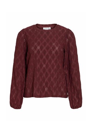 VILA, VIASTA O-NECK L/S TOP - NOOS - Bluse - port royale
