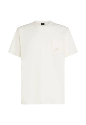 Witte T-shirt met korte mouwen van katoen, met een ronde hals en een borstzakje aan de linkerkant met een subtiel logodetail.