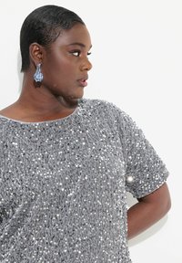 Ulla Popken SHORT SLEEVE  - Blůza - silver