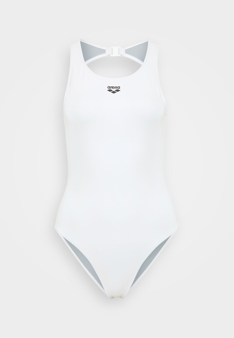 Arena O BACK SOLID ONE PIECE - Swimsuit - white/black/white - Zalando.co.uk