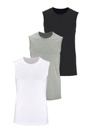 MUSCLE 3 PACK - Top - grau meliert weiß schwarz