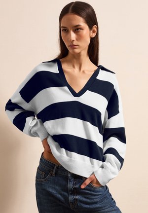 Stefanel STRIPED - T-shirt à manches longues - white blue