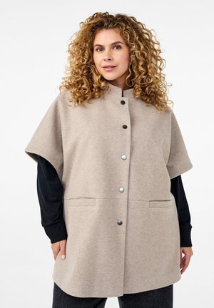 MIT KURZEN ÄRMELN - Cape - simply taupe mel.
