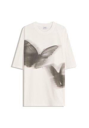 PRINTED OVERSIZE - Tričko s potlačou - beige