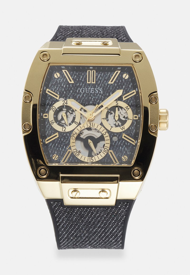 Orologio Guess Uomo Nero E Oro, Quadrante Quadrato Multifunzione, Design Elegante E Moderno - 3