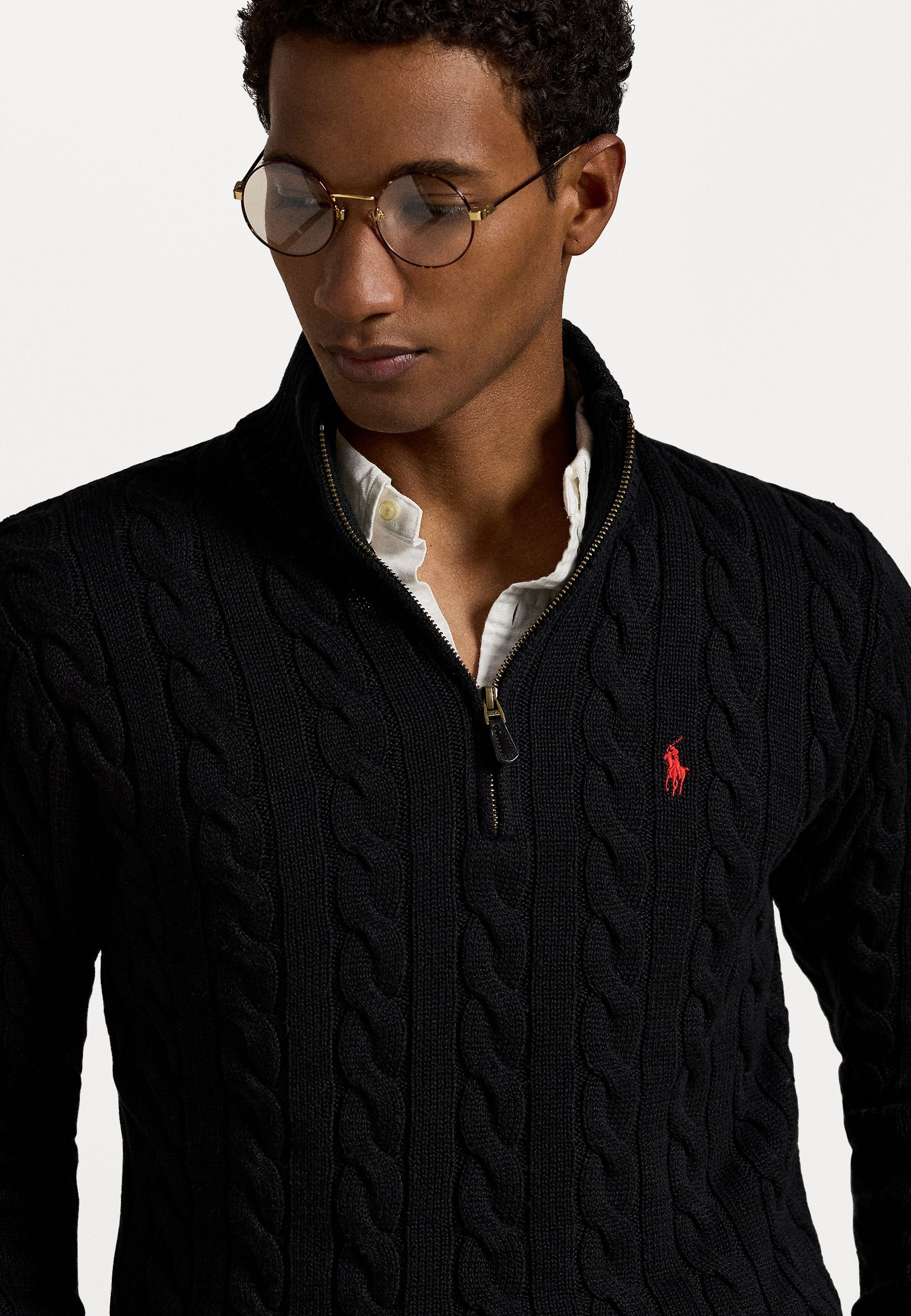Saturdays Golf Polo Cable Knit ブラック Saturdays Golf Tops（サタデーズゴルフ トップス） | Saturdays