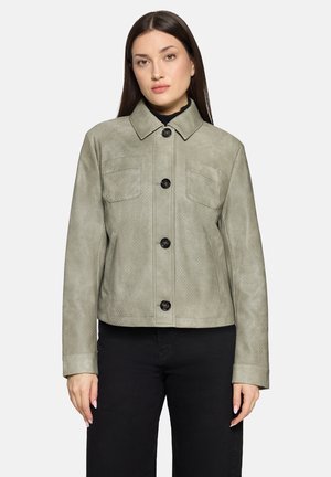 MIT KRAGEN - Kunstlederjacke - khaki