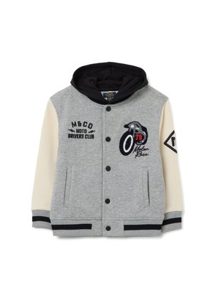 REGULAR FIT WITH EMBROIDERY - Chaqueta fina - grey black