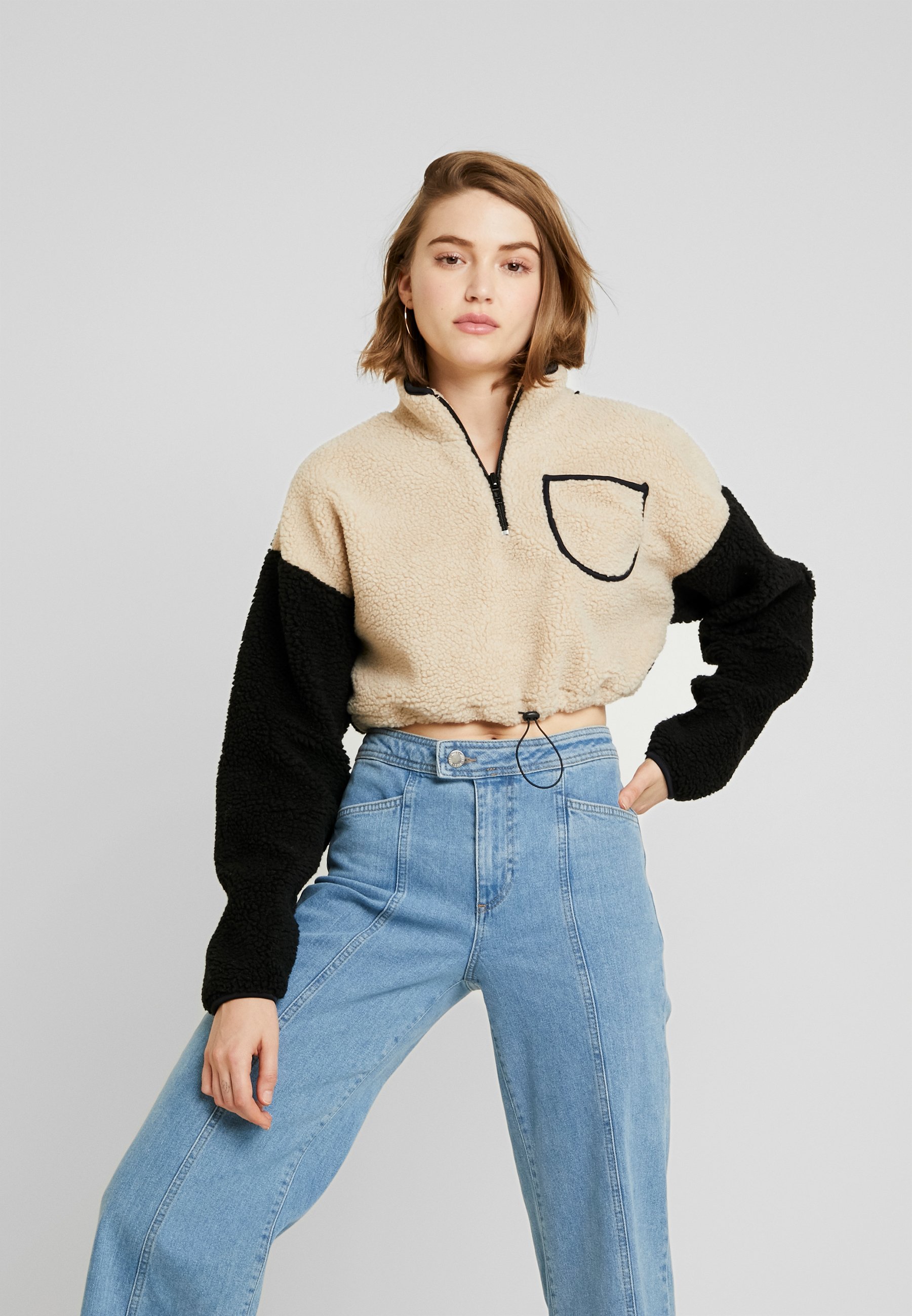 CROPPED TEDDY TRACK Sweater cream CROPPED TEDDY TRACK Sweater cream