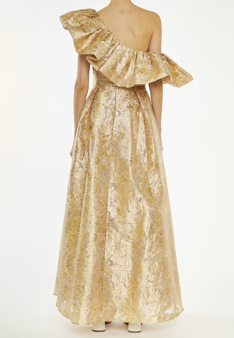 true decadence yellow dress Soft-Yellow Melina V-Neck Ruffle Midi-Dress Honeysuckle Wavy Tiered Twist Bust