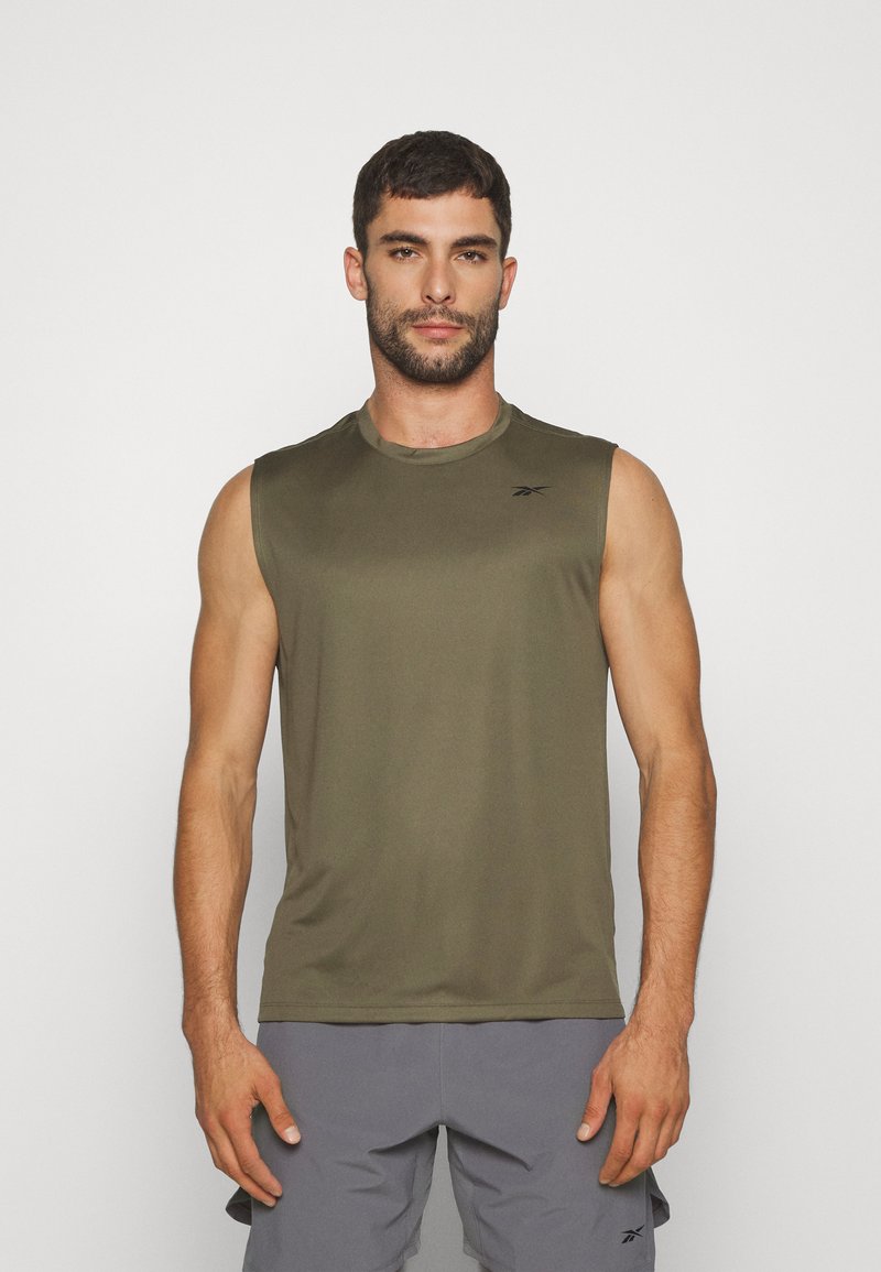 Reebok TRAIN SLEEVELESS TECH T-SHIRT - Tops - army green