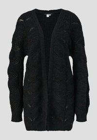 QS À MOTIF TORSADÉ - Strickjacke - schwarz