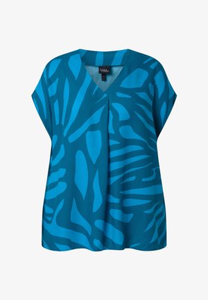 Ulla Popken, V-AUSSCHNITT HALBARM - Bluse - teal blue