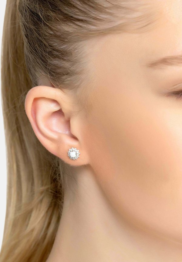 OPAL AND FLOWER STUD - Earrings