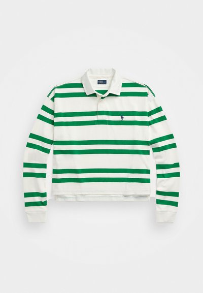 Polo Ralph Lauren RUGBY LONG SLEEVE - Μπλούζα με μακριά μανίκια - deckwash white/hillside green