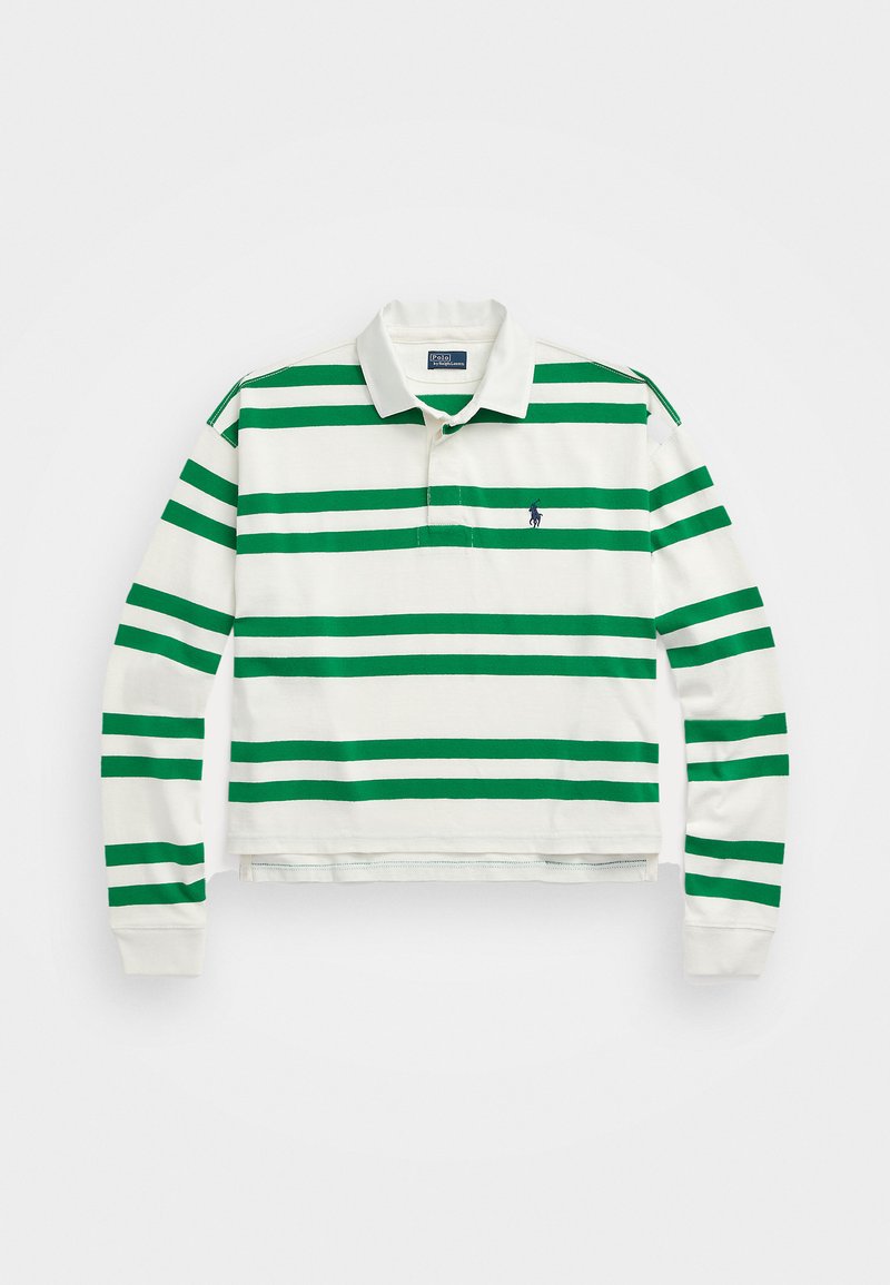 Polo Ralph Lauren RUGBY LONG SLEEVE - Μπλούζα με μακριά μανίκια - deckwash white/hillside green