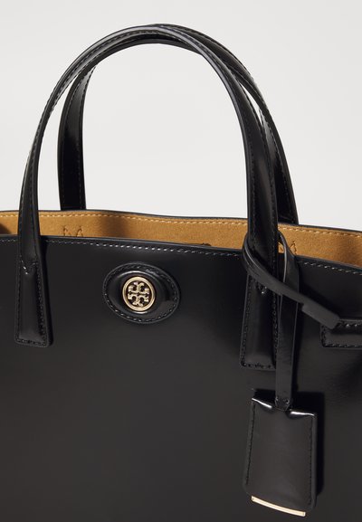 Tory Burch ROBINSON SPAZZOLATO SMALL SATCHEL - Handtas - black