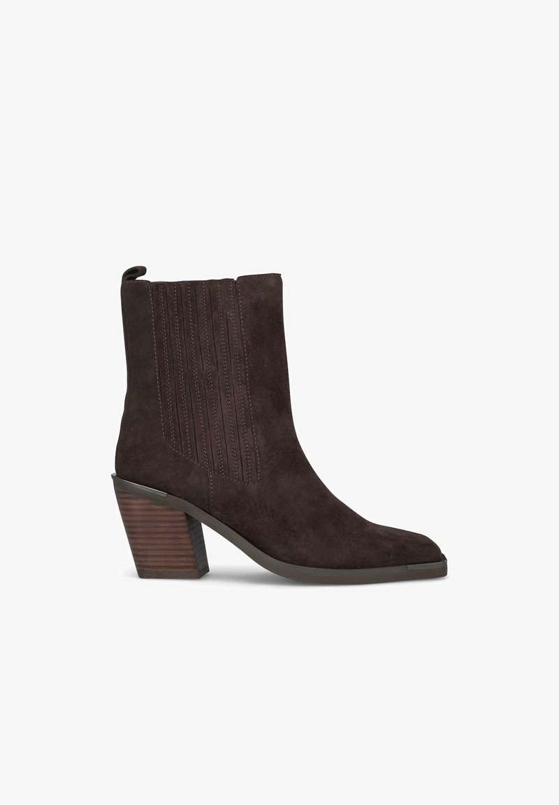 Alma en Pena Kotníková obuv na vysokém podpatku - dark brown