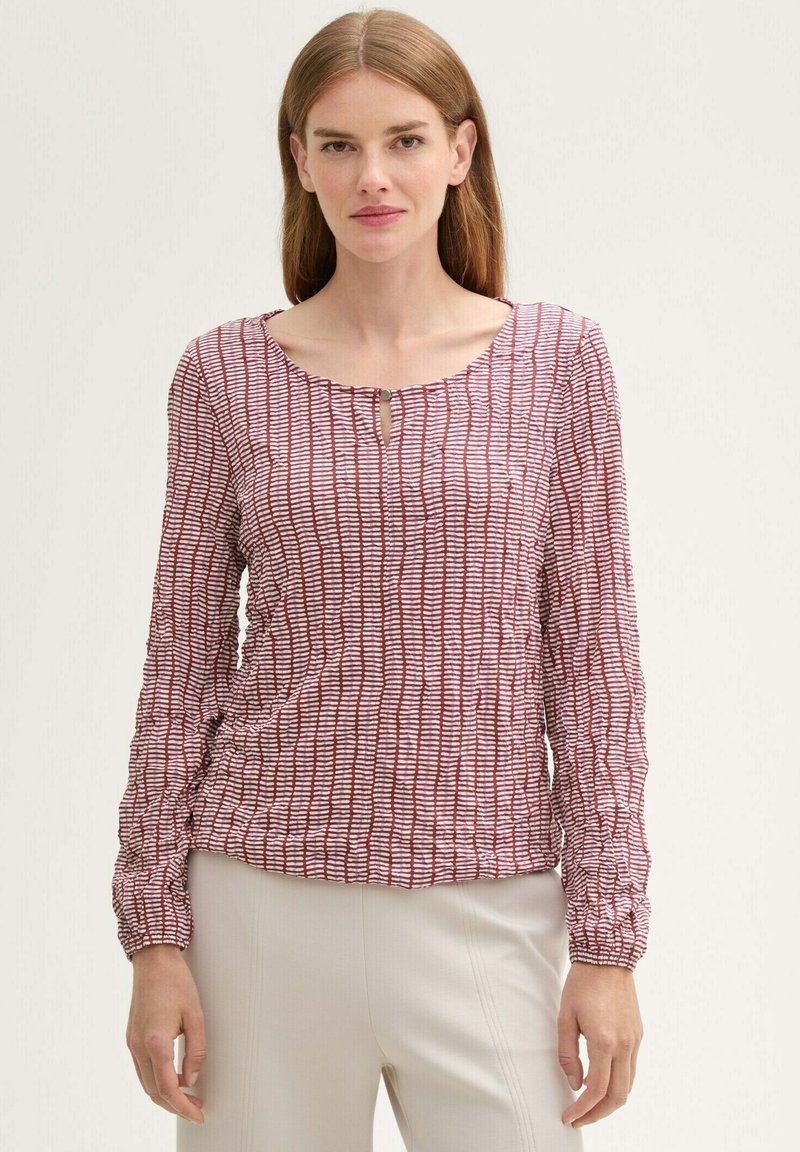 TOM TAILOR IN KNITTEROPTIK - Langarmshirt - contemporary red check