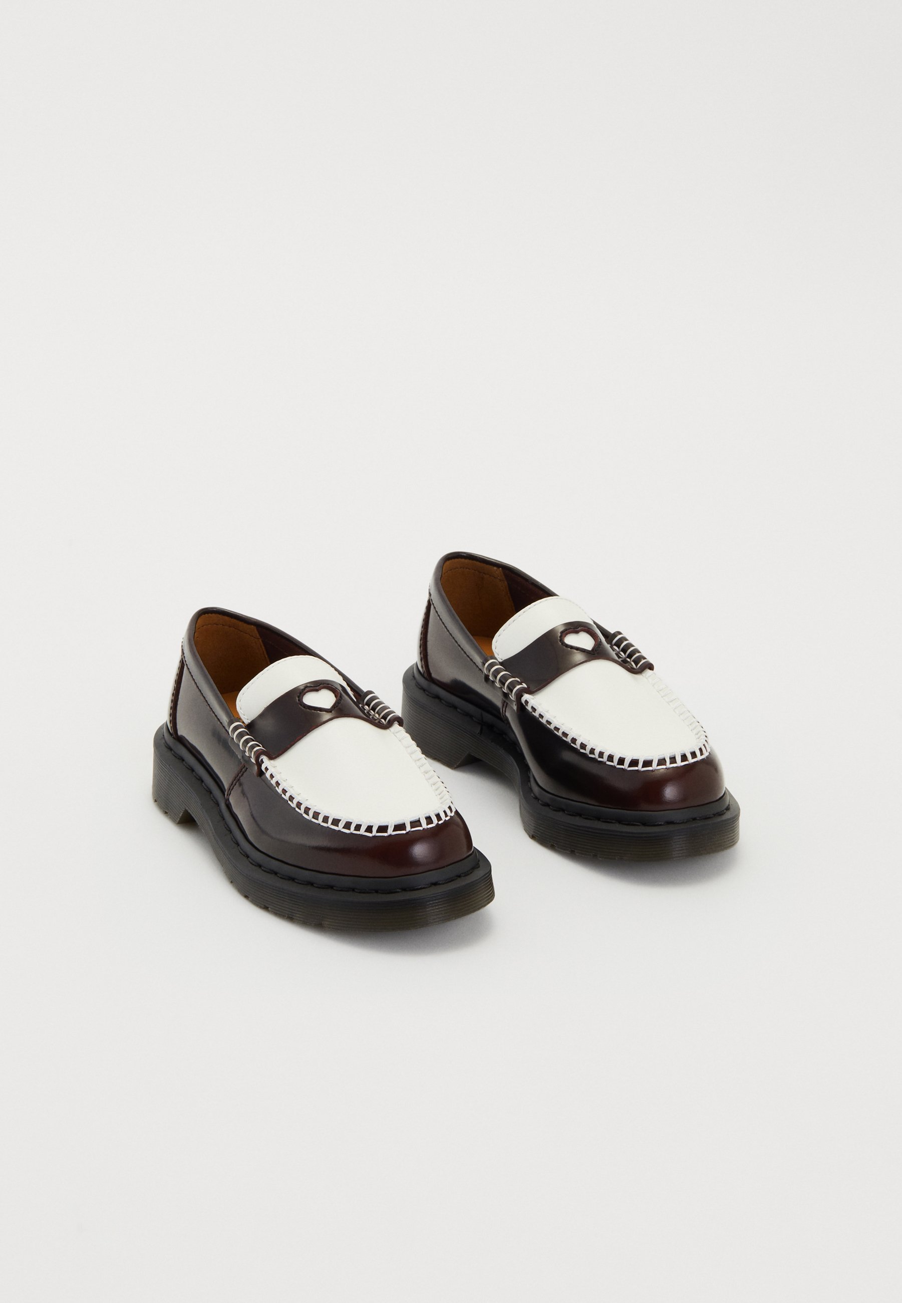 Dr. Martens PENTON HEART LOAFER - Slip-ons - cherry red/white 