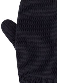 Mittens a maglia scura con polsini a coste. La texture è liscia con un design classico, caratterizzato da un pollice arrotondato per una vestibilità migliore.