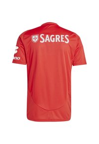 Červený športový dres z ľahkej tkaniny. Na chrbte sa nachádza nápis "SAGRES" bielym písmom, s logom nad ním. Krátke rukávy, klasický strih.