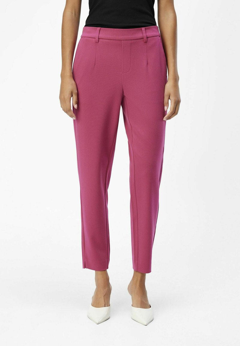 Object OBJLISA SLIM PANT - Tygbyxor - sangria