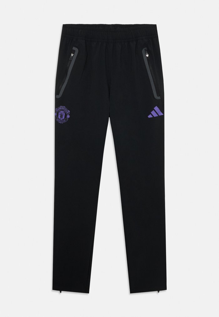 adidas MANCHESTER UNITED COMPETITION TECH TRAVEL PANT UNISEX - Club wear - black/purple rush