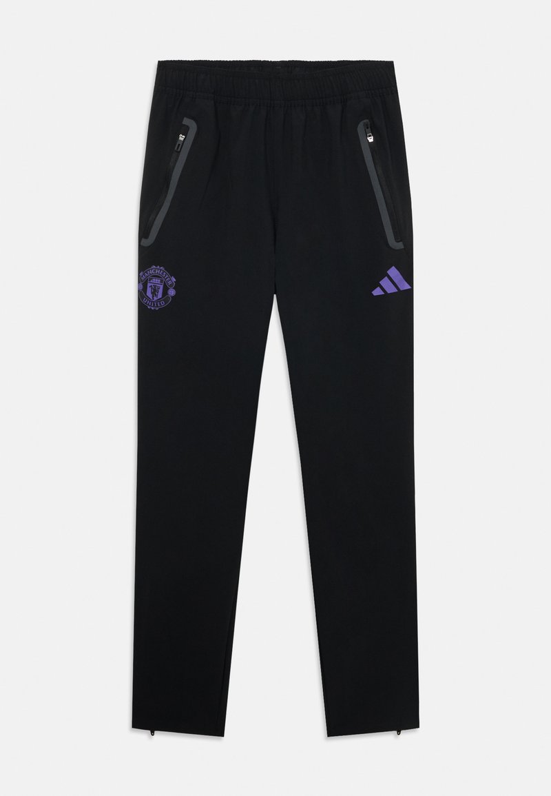 adidas Performance MANCHESTER UNITED COMPETITION TECH TRAVEL PANT UNISEX - Klubu apģērbs - black/purple rush