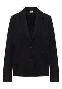 Blazer pour femmes noir avec fermeture à deux boutons, revers crantés, poches latérales et manches longues, étiquette "CEcil" à l'intérieur du col.