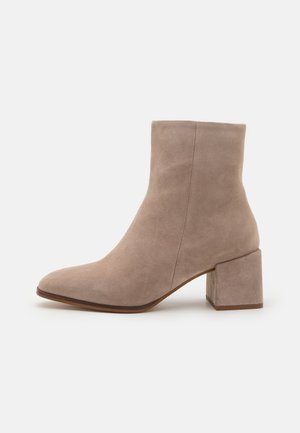 LEATHER - Classic ankle boots - beige